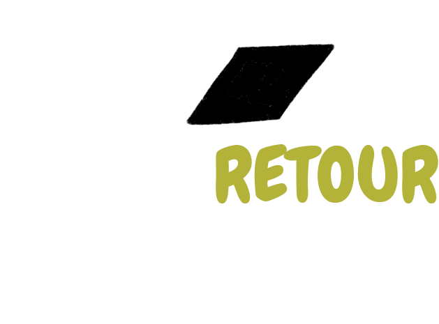 Boule avec écrit retour dessus
