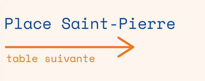 Table suivante : Place Saint-Pierre